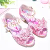 Zapatos de Princesa para Niñas Sandalias de Verano para Niñas Zapatos de Cristal Suave para Niñas Pequeñas Zapatos de Tacón Alto Brillantes con Diamantes para Escenario y Actuación