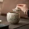 Dunhuang Fengling Ru Kiln Recipiente de Cerâmica para Chá Grande Selado Pote para Armazenamento de Chá Pote Vazio Pote Selado para Uso Doméstico