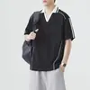 Camiseta de Manga Corta Transfronteriza de Marca de Moda Estilo Americano Nueva de Verano para Hombre, Ajuste Holgado Moderno, Camiseta Casual de Media Manga para Estudiante