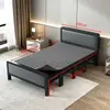 Cama plegable de uso doméstico con estructura de hierro, cama de siesta individual para viviendas de alquiler, cama doble portátil con estructura de hierro, cama simple de tablero duro, tipo económico