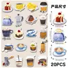 20 Piezas de Imanes Suaves Magnéticos Estilo Cafetería Original Pegatinas DIY para Comida y Bebidas Dibujos Animados Graffiti Imanes Suaves para Refrigerador Venta al por Mayor