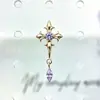 Brincos da coleção F136 liga de titânio roxo claro dourado, piercings labiais G23 titânio rosca interna zircônia, joias para piercing
