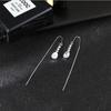 Aretes de latón con baño de oro real, estilo de línea de borla larga con incrustaciones de circonitas, de lujo de alta gama para damas, de venta caliente transfronteriza europea y americana