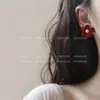 Brincos Festivos de Veludo Vermelho com Laço para Mulheres, Doces e Elegantes Brincos Longos com Franjas Florais para Outono e Inverno