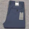Calça Social Casual de Negócios Masculina Estilo Europeu Primavera/Verão Algodão Penteado Fino Microelástica Não Amassa Antirrugas Reta Cintura Média Alta