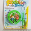 Plataforma de pesca redonda de 9 cm, juguete interactivo, juguete de pesca de cuerda, juguete de pesca de cuerda magnética, 6 peces pequeños