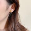 Pendientes de cruz de amor con aguja de plata galvanizada en oro auténtico, estilo coreano, ligeros, elegantes y de lujo, pendientes versátiles de moda para viajeros.
