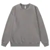 Moletom com peso pesado de 360g, acabamento lavado e desgastado, gola redonda para homens, corte solto, ombros caídos, estilo retrô americano, design para casais, blusa de manga comprida para outono e inverno