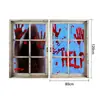 Decoración de Ventana de Casa Embrujada de Terror Popular Transfronteriza para Halloween, Banderín Doble de Fondo de Mano Fantasma Emocionante, Cubierta de Ventana