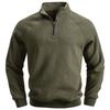 Moletom Masculino Novo Outono e Inverno Europeu e Americano Meio Zíper Gola Alta Transfronteiriço Moderno Versátil Lã Moletom Masculino Top