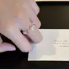 Anillo de Cristal Blanco Facetado Perla Shijia Manta Rosa Cristal de Fresa Natural para Mujer Estilo Casual Exquisito Lujo Ligero