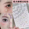 Pegatinas faciales de estilo hip-hop para chicas, tachuelas para cejas, perforaciones falsas para labios, perforaciones para nariz, accesorios de maquillaje para ojos para actuaciones de danza jazz sin perforación