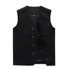 Colete Masculino Plus Size Quatro Estações Algodão Puro Cintura Fina Bolso Colete Casual Tendência Exterior Militar Pesca Montanhismo Colete