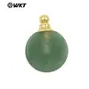 WT-P1982 Piedra Multicolor Amatista Obsidiana Gema Diseño de Frasco de Perfume Colgante Redondo Accesorios de Joyería