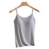 Camisola para Mujer de Modal Fina con Almohadillas en el Pecho, Prenda Íntima Larga de una Pieza, Ropa Exterior, Hermoso Espalda, Top Base