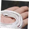 [Senluo] Collar de cola de zorro plateada 6N para hombre, collar de aleación chapado en plata, collar de plata para hombre de comercio exterior, venta al por mayor