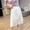 ¡La Primavera No Es Demasiado TardeOriginalFalda Midi de Cola de Pez de Acetato de Gama Alta/Cintura Plana Minimalista ¡Uso de 2 Vías! Elegante Falda de Verano para el Trabajo