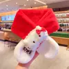Bufanda de Peluche Nueva para Niños Linda de Dibujos Animados Imitación Piel de Conejo Bufanda Cálida Color Sólido Cruzada Engrosada Gato Kt Tendencia para Bebés