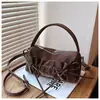 Bolso de Hombro Cruzado de Moda Coreana con Pliegues Tendencia Verano 2026 Nuevo Color Sólido Textura Ins Estilo Bolso Almohada