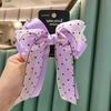 Accesorios para el cabello para niños, venta al por mayor, material coreano, hilo de lunares, lazo, horquilla, clip superior, tocado ET83