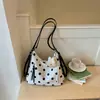 Bolso de Mano para Mujer de Diseño de Nicho 2026 Nuevo Bolso de Hombro de Moda de Lunares Estilo Hong Kong Elegante de Gran Capacidad Bolso Cruzado