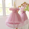 Novo Vestido Infantil Feminino da Amazon com Saia Longa, Vestido Infantil Puff com Alças e Cauda de Andorinha, Vestido de Desfile para Menininha