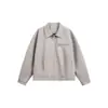 Chaqueta de Trabajo ACE Simple y Moderna Estilo Old Money Cuello Solapa para Hombre, Abrigo Casual y Sofisticado de Corte Holgado HJ5923