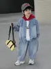 Conjunto de Três Peças Jeans para Meninos Primavera e Outono, Roupa Streetwear Cool e Moderna Estilo Coreano para Crianças, Roupas de Bebê da Moda para Exportação