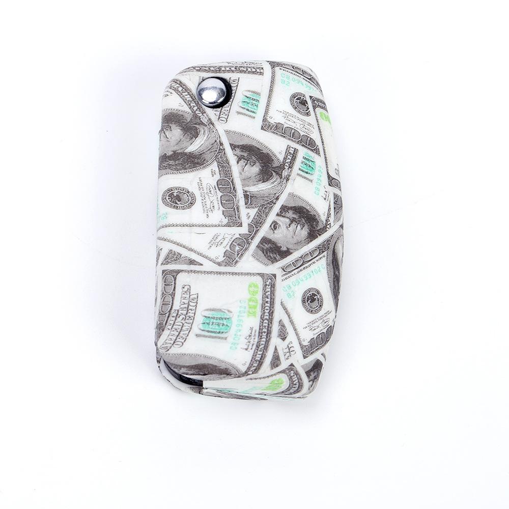 福特经典福克斯折叠3键无标水转印美钞