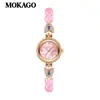 El Brazalete de Reloj para Mujer Más Vendido de Mokago, Estilo de Lujo Ligero con Nácar, Alto Valor Estético, Esfera Redonda Pequeña, Reloj de Cuarzo Compacto