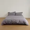 Estilo 2026 Algodão de Fibra Longa Peça Única 100% Algodão Percal Escovado Capa de Edredom Lençol de Cama Cor Sólida Algodão Puro Outono/Inverno Cama de 1,8m