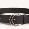 Medio Oriente Nuevo Botón de Luna Hueca Semi-redondo para Mujer Cinturón Negro Sencillo Moda Versátil Suministro en Stock Transfronterizo
