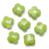 Nuevo Cristal Facetado Agujero Central Trébol de Cuatro Hojas 12mm Jade Porcelana Cristal Cuentas Accesorios para Tocados Accesorios para Joyería DIY
