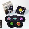 Posavasos creativos retro para discos de vinilo, almohadillas aislantes antideslizantes de colores, manteles individuales para CD, productos transfronterizos, fábrica de productos de plástico.