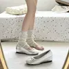 Zapato Individual de 3 cm con Combinación de Colores, Aumento Oculto de Altura, Lazo Elegante, Nuevos Zapatos Mary Jane de Terciopelo Dopamina Primavera 2026