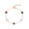 Pulsera de Trébol de Ágata S925 Original Star City Diseño de Nicho de Lujo Ligero Joyería de Gama Alta Venta al por Mayor