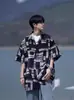 Camisa Floral de Manga Corta con Rayas Estampadas por Todas Partes, Elástica en Cuatro Direcciones, de Seda de Hielo para Hombre 2025 Estilo Hawaiano Camisa de Playa Vintage Ropa para Pareja
