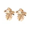 Pendientes de Metal Líquido Exagerados Retro Transfronterizos Europeos y Americanos, Diseño Personalizado de Estilo Fresco, Pendientes Asimétricos de Hoja