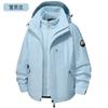 Luotuo Mismo Estilo Chaqueta Amarilla Mijo para Mujer Chaqueta de Montañismo Desmontable Tres en Uno Chaqueta Cálida Impermeable Cortavientos para Hombre Invierno