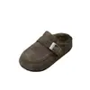 Meias-chinelos Birkenstock Fechadas com Solado Grosso Estilo Coreano para Mulheres, Novos Slip-Ons Versáteis Casuais Outono/Inverno, Chinelos Peludos