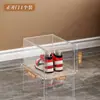 Caixa de Sapato Transparente Simples de Plástico Caixa de Armazenamento de Sapato Flip Rack de Sapatos Combinado Sucção Magnética Armário de Sapatos Doméstico para Estudante de Dormitório