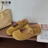 Zapatos Mary Jane Birkenstock retro de piel auténtica para mujer que aumentan la altura, nuevo modelo otoño 2026, mocasines poco profundos de una sola tira, doble uso