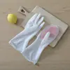Novas luvas de silicone para lavar louça de comprimento estendido para mulheres, duráveis e à prova d'água, para tarefas domésticas, uso na cozinha, lavanderia, lavagem de vegetais e limpeza de louças