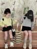 Princesa Yuyu Niñas Primavera Nuevo Estilo Coreano Corazón Amoroso Hombro Caído Sudadera para Bebés Niñas Hombro Top Corto