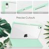 Funda protectora trasera transparente de acrílico para iPad Air4 de 10,9 pulgadas con triple ranura para bolígrafo (2020) y tapa plana abatible.