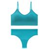 Traje de sujetador deportivo de belleza estilo francés con espalda descubierta, push up, copa de triángulo, top tipo tubo, todo a juego, tirantes, ropa interior exterior sin aros, pecho envuelto