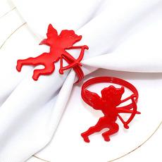 Hebilla para servilleta de San Valentín para hotel, anillo para servilleta con personaje de Cupido, anillo para servilleta de aleación, fabricantes mayoristas de anillos para servilleta