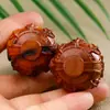Calabaza Tallada Fulu Colgante Madera de Azufaifo Rayada Llavero de Coche Accesorios de Joyería de Madera Hechos a Mano Unisex