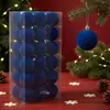 Ventas Directas de Fábrica Lanrun Juego de 36 Piezas de Bolas Navideñas de Color Sólido Afelpadas de 4 cm en Caja de PVC, Múltiples Colores Disponibles, Adornos para Árbol de Navidad