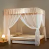 Cortina de Mosquiteiro para Cama Toldo Doméstico Quarto Integrada com Suporte Criptografada Espessada Tribunal Cama de Chão Manto Tecido Superior à Prova de Poeira